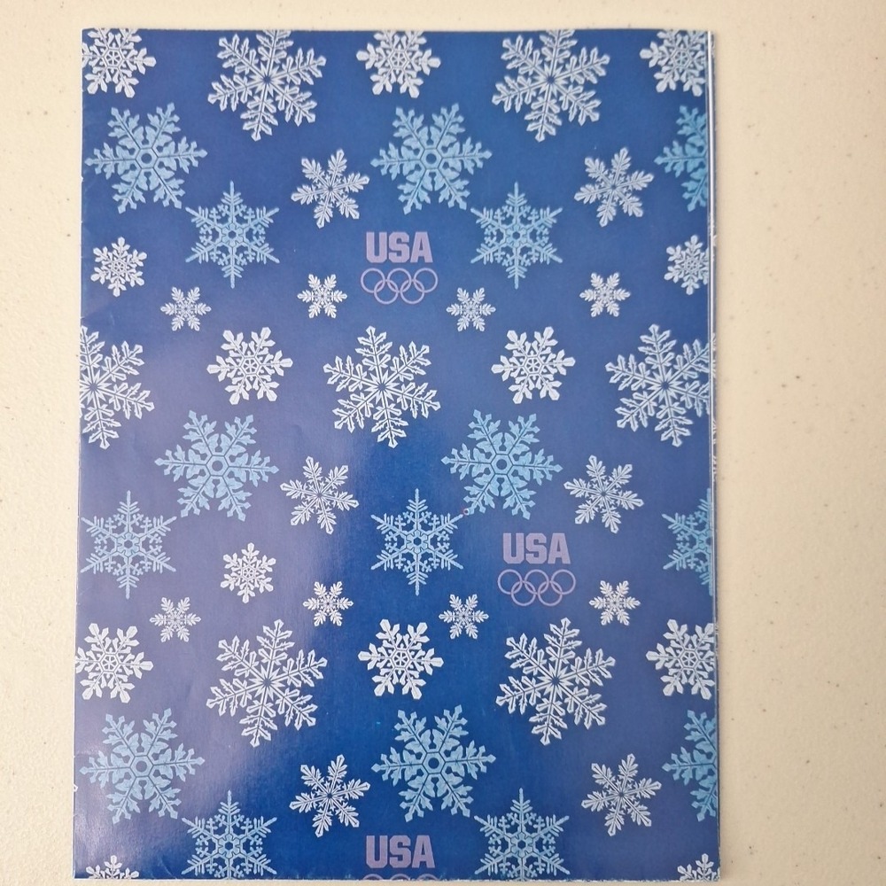 Vintage Christmas Wrapping Paper 1990s USA Olympics Holiday Ice Skater Snowflake - Picture 7 of 12